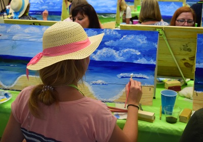 Cocktails & Creations: Florida Themed Wood Panel Paint Night