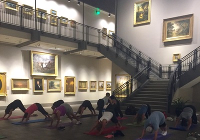 Inside Wednesday Yoga in the Gallery